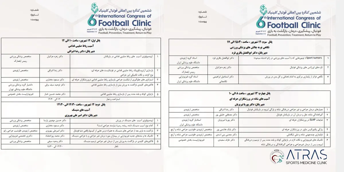 حضور کلینیک اترس در ششمین کنگره بین‌المللی فوتبال کلینیک